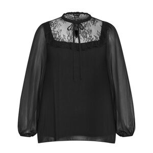 City Chic Black Sheer Lace Blouse